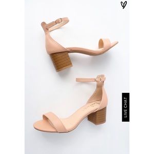 LuLu’s Harper ‘Almond Stacked’ Ankle Strap Heels